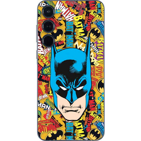 DC Comics Batman Mask Vintage Pattern Galaxy A35 5G Skin